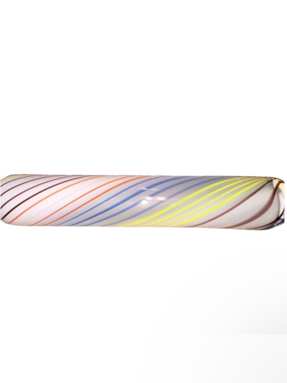 Handblown Glass Rolling Pin  with Multicolor Swirl - Picture 5 of 7